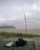 Buddistick w/FT-817 and tablet at the beach.